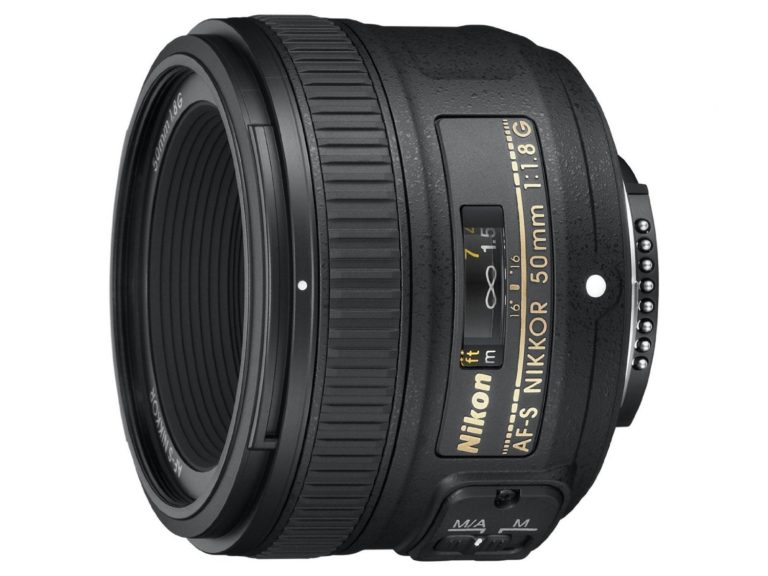 The Nikon 50mm f/1.8G lens for DSLR cameras.