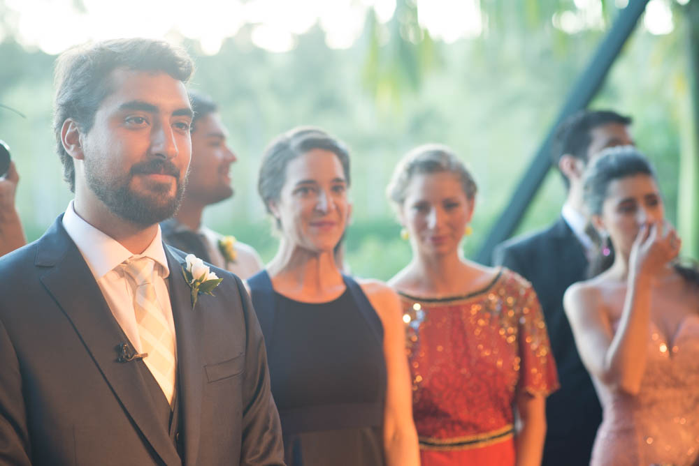 Shot of groom waiting for bride with the Nikkor 85mm f/1.8G