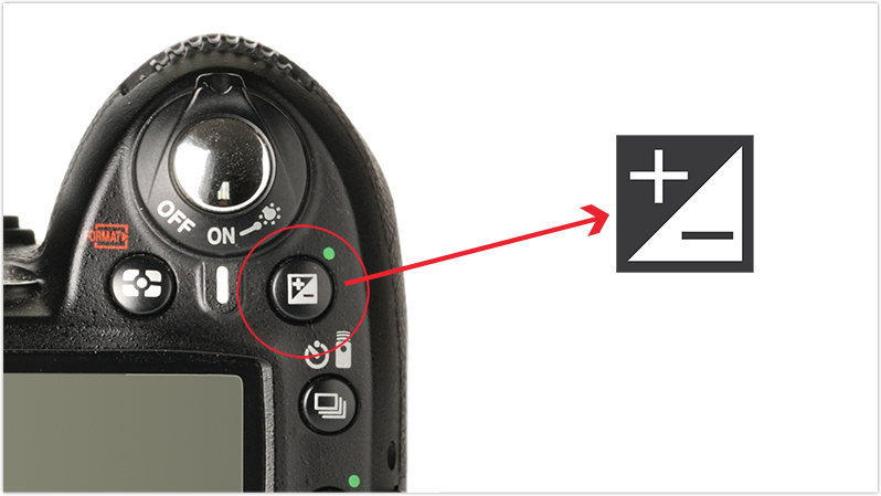 Image showing an exposure compensation button