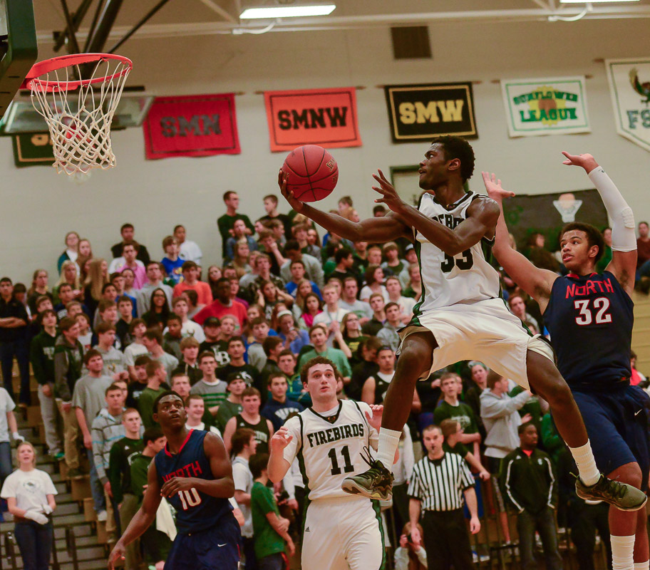 Basketball picture showing use of wide aperture to get shallow depth of field