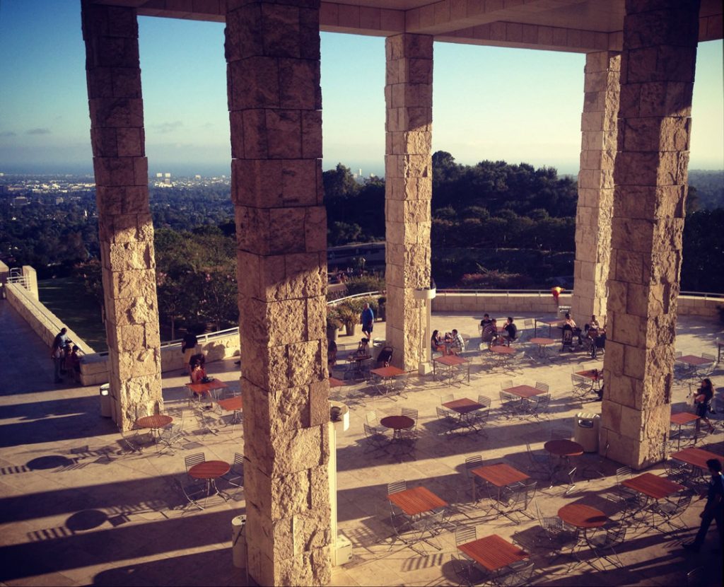 Cityscape of the Getty Center Courtyard as an example of white balance in cityscape photography