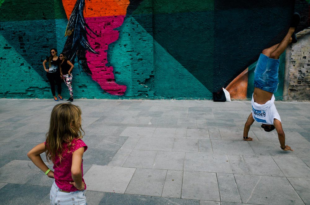 Street image where I used the girl in the front as an anchor subject