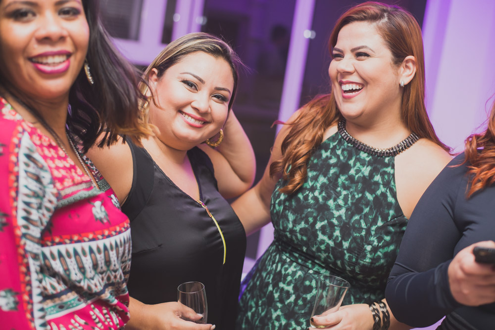 Image of women at a corporate event shot on a 35mm lens