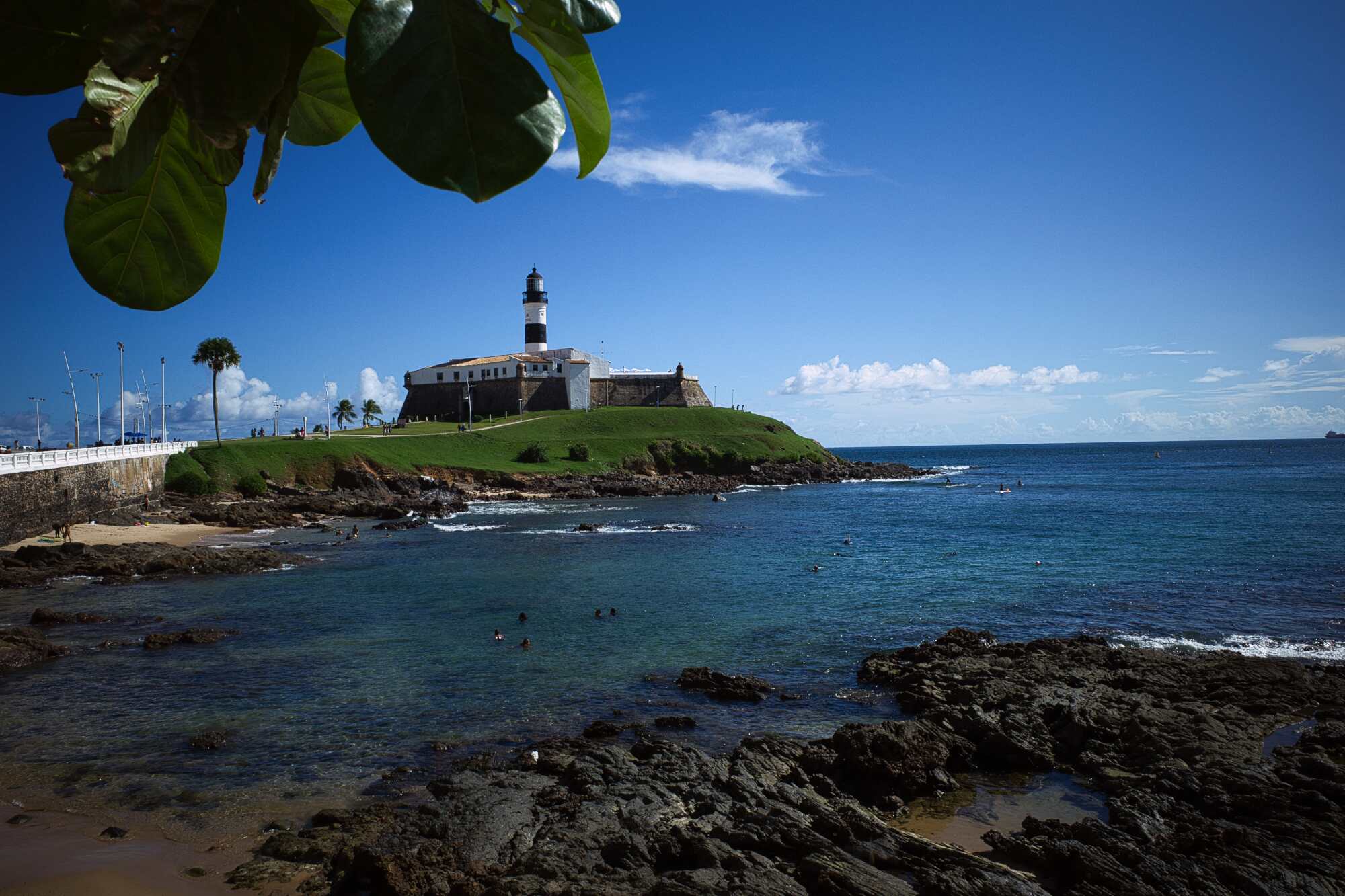 A lighthouse on a coast after editing.