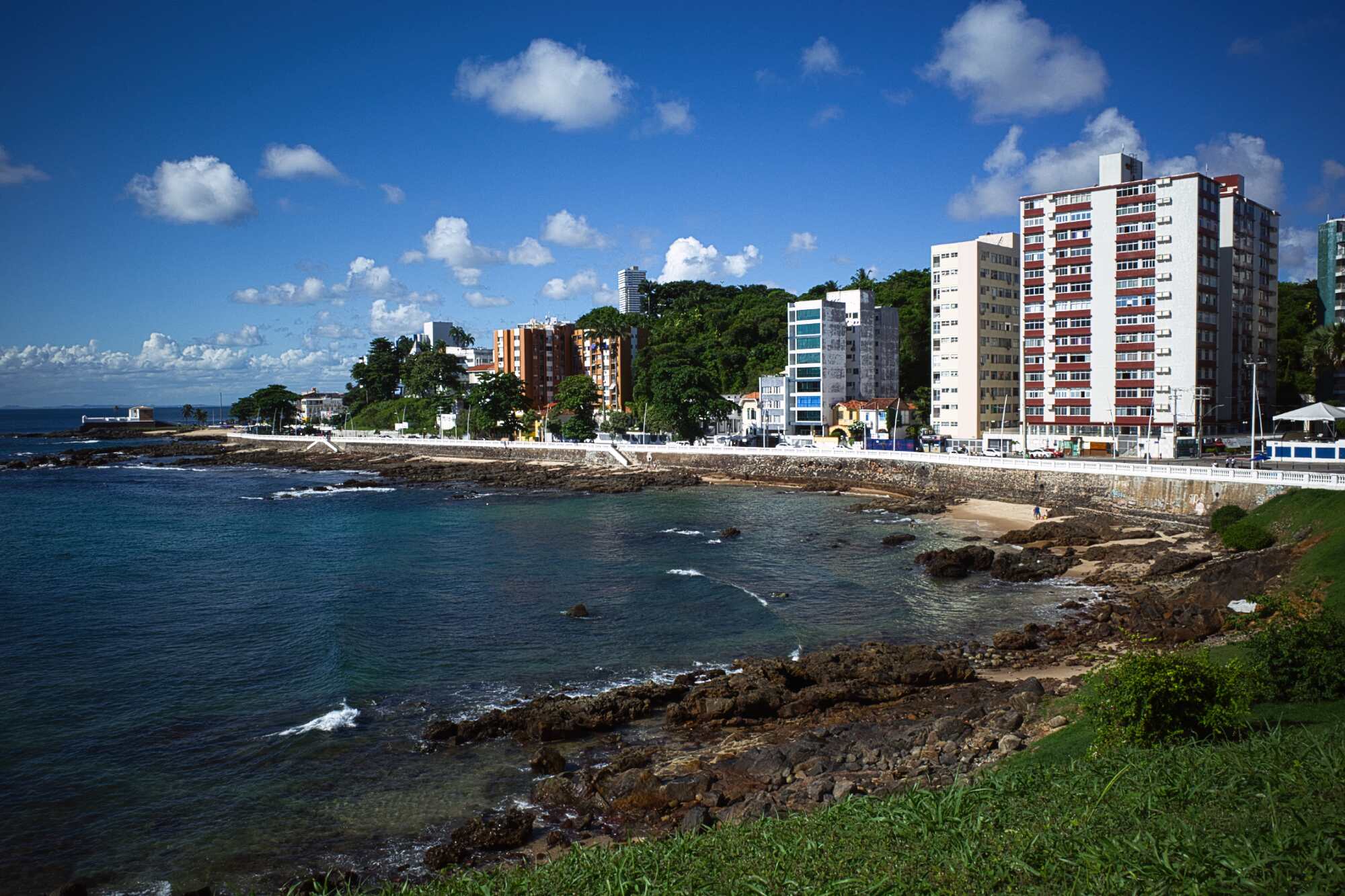 A city on a beach after editing.