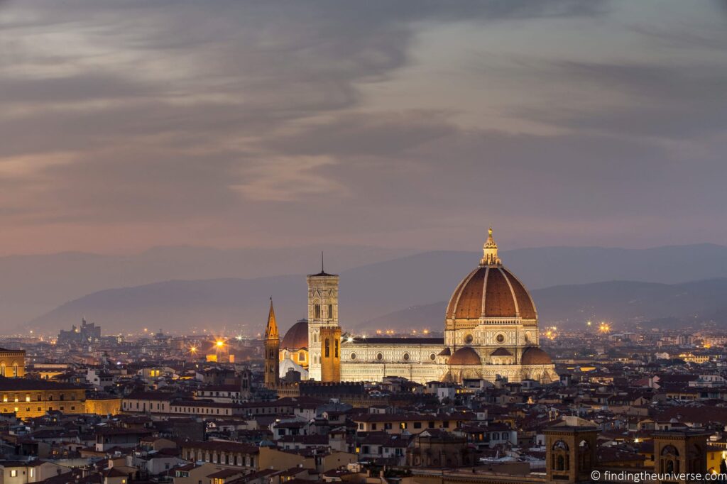 The Florence Duomo at sunset.