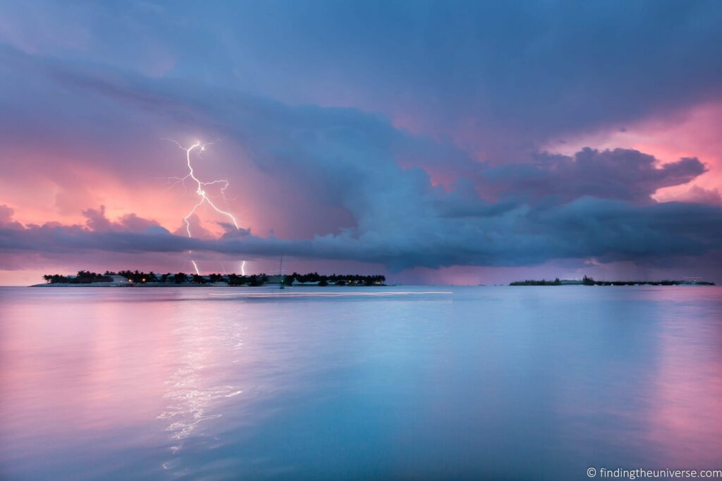 A lightning strike over the Florida Keys.