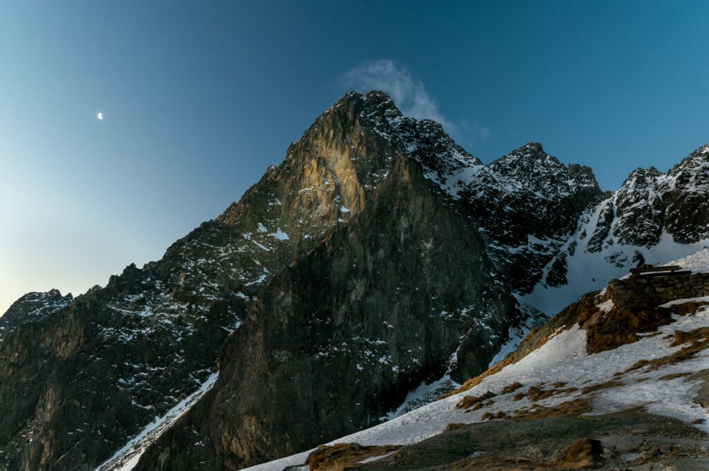 The Teryho Chata winter trail - a mountain with snow.